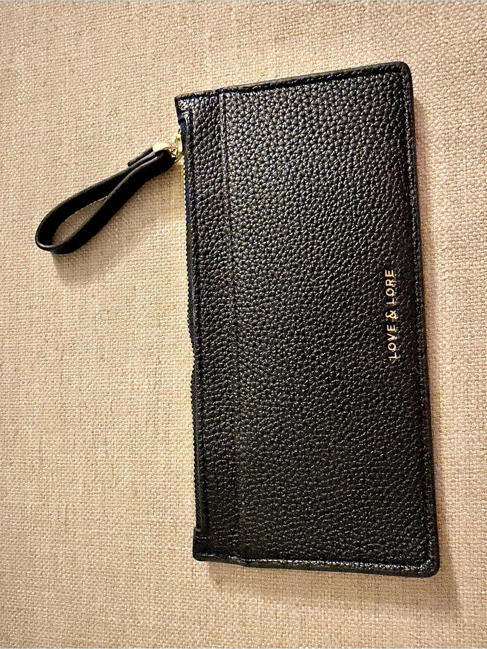 Love & Lore Black Zipper Cardholder Wristlet